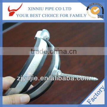 High quality pipe fittings china supplier adjustable Metal Rubber pipe clamp