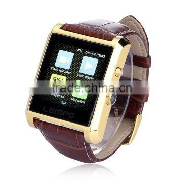 Fashion Waterproof Bluetooth 4.0 Smart Watch IPS Screen Smartwatch Wristwatch With Camera Sweatproof Leather Strap