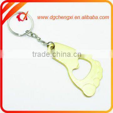 Aluminum Golden Footprint-shaped Bottle Opener Keychain