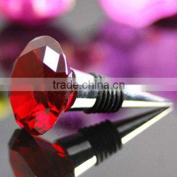 Red Crystal Wine Stopper Accessory For Wedding Day