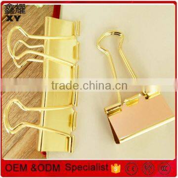 Golden 25mm metal binder clips for school using