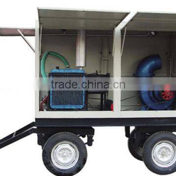 trailer type irrigation pump set with diesel engine, different capacity, with 4 wheels trailer