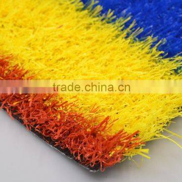 Soft rainbow artificial grass for children playground
