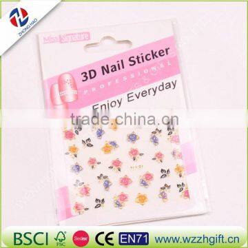 Hot Sale Gold 3D Nail Art Sticker Delicate Floral Patterned Sticker