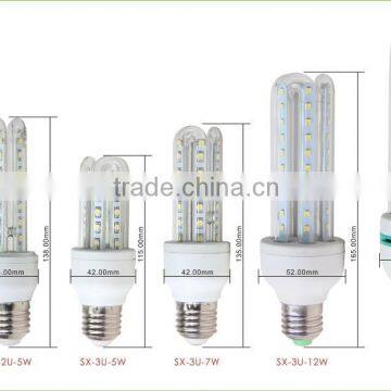 europe bulb 3w 5w 7w 9w 12w 18w 20w 24w E14 E27 led 2U 3U 4U spiral CFL bulb led corn light hot sell in South America