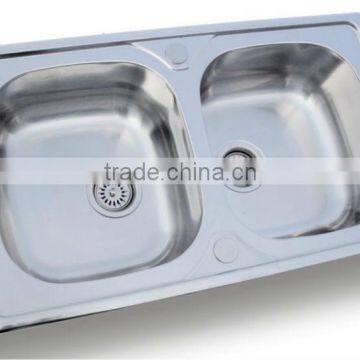 50x86 Double Bowl Stainless Steel Kitchen Sink (DE165)