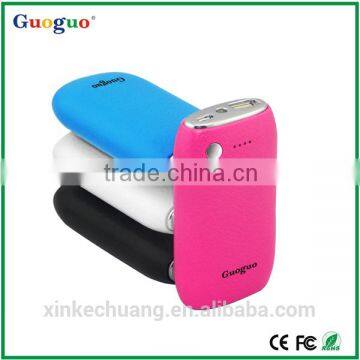 Guoguo High Quality Fast Charging Colorful LED Torch Portable 4000mAh Power Bank for Iphone,samsung