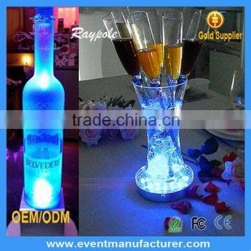 Newest Creation 4 inch LED Lighted Under Wine Bottle Light Base for Bar