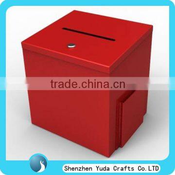 elegant red acrylic ballot box acrylic donation box acrylic voting box with brochure holder