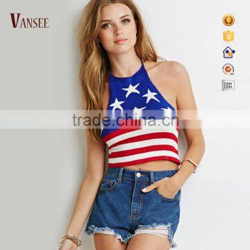 Custom backless sun-top sexy crop top for ladies