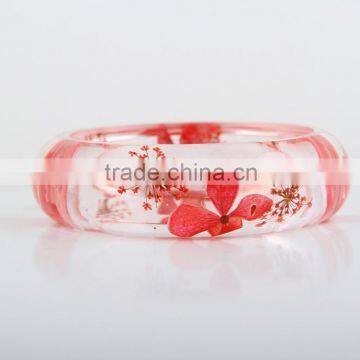 2016 Fashion Pressed Real Dried Flower Plants Resin Bangles Bracelet photo-3