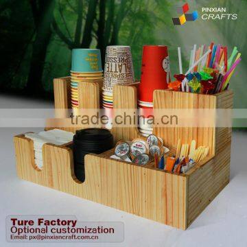 Custom-made Disassembly Acrylic Coffee Cup/ Lid /straw/sugar Ball/stir/napkin Paper Towel Dispenser Coffee Condiment Organizer photo-3