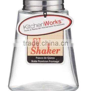 SINOGLASS 280ml stainless steel cap Glass cheese shaker jar