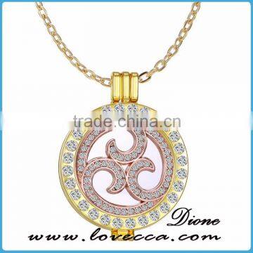 Flower Disc Locket Holder Pendant Necklace Wholesale