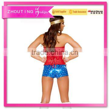 CT5259 Red and blue sexy woman photo corset