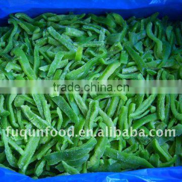 Frozen IQF green pepper cubes and strips