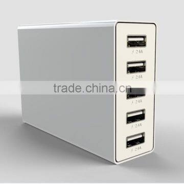 60W 5 Ports High Speed Desktop USB Wall Charger with Multiple USB Port