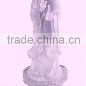 WF051 Tall glass crystal kuanyin buddha statue