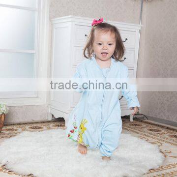 100% Cotton Anti Kicking Infant Child Foot Sleeping Bag Long Sleeve Without Filling Blue Style photo-5