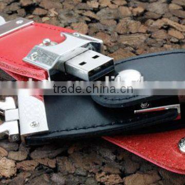 Christmas Style factory direct selling 64 gb usb flash drive Brand Custom Leather Can be printed logo