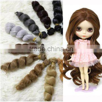 High Temperature Wire Fiber Curly Hair Weft for DIY BJD Doll Hair