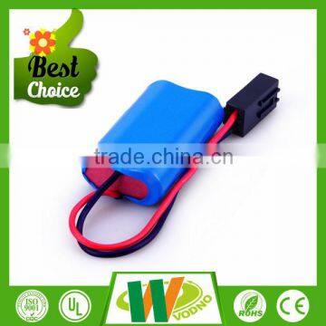 Factory direct sale 7.4V Li-ion battery pack, 18650 battery pack 2200mAh with PCM