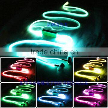 Metal Head Cheap Colorful Earphones Headset, LED Headphone Flash Night Light Earphone With Clip Mic For Smartphone photo-5