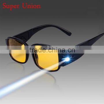 New Trendy Unique Simple Unisex Western Style Led Lighted Plastic Safety Reading Glasses