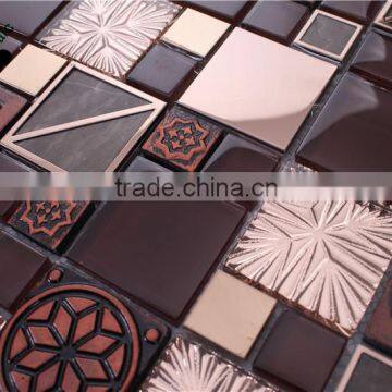 SMP21 Glass Mosaic Flower Patterns Decorative Italian Tile Non Damage Mosaic photo-3