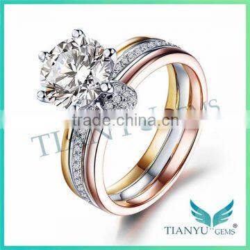 Fashion 18k Gold Wedding Rings Moissanite Diamond Rings for Women gemstone for Jewellery