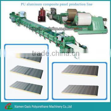 2016 hot sale aluminum composite panel making machine/pu polyurethane sandwich panel production line.