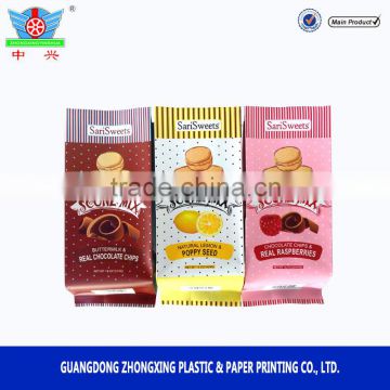 Biscuits side gusset plastic packaging flexible food bags