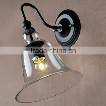 American country retro glass bell wall sconce hallway wall lamp