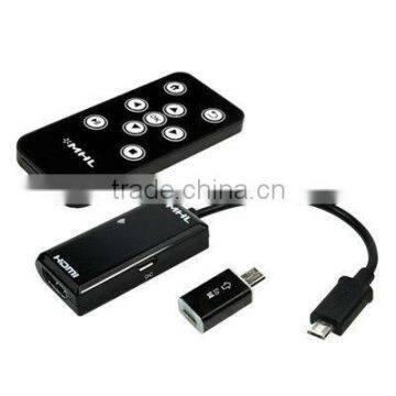 1080P MHL Micro USB to HDMI HDTV Adapter w/ Remote For Samsung
