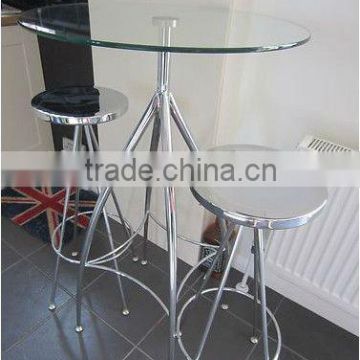 Chrome and Glass Design Bar Table & Stools