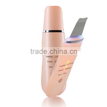 Pink and white beauty skin scrubber ultrasonic peeling in hot selling in Europe