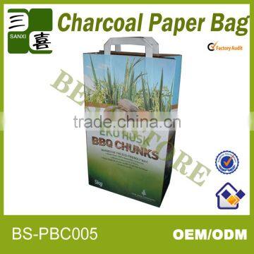 BBQ double layer kraft paper barbecue charcoal paper bag/charcoal packaging bag/coal packaging bag