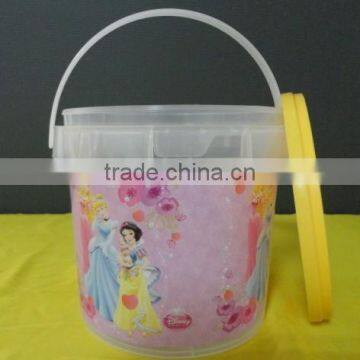 5L plastic clear bucket yogurt with handle