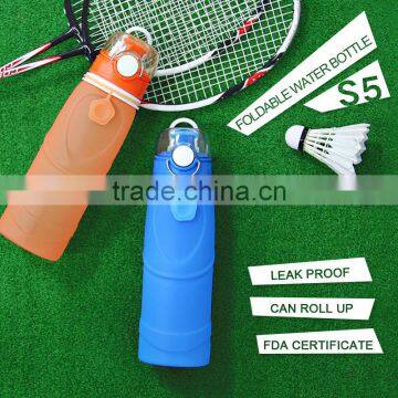 Use for Outdoors Travel Run Hiking Collapsible Silicone Water Bottle photo-4