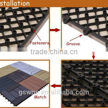 Outdoor Hollow Wood Plastic Composite Decking/WPC Board 310*310*22mm photo-6