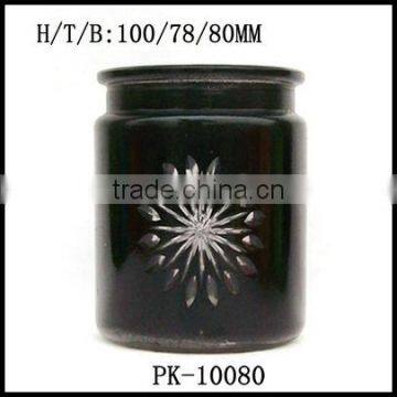 China Traditional Hand Cut Black Glass Candle Tumbler and Cup photo-6