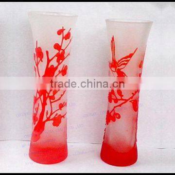 2017 new arrival overlay single flower glass vase