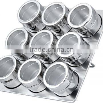 9 Pieces Stainless Steel Magnetic Container Spice Rack Set photo-2