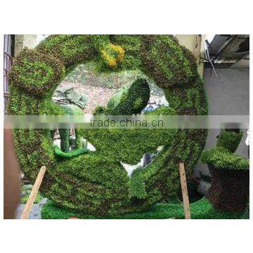 life size large top party artificial landscape uv resin plastic animal leaf alphabet letter rabbit statue E08 23A12