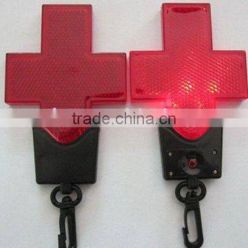 Halloween gift decorative keychain plastic cross shaped Led flashlight