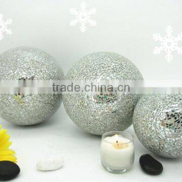 Professional Silver Mosaic Crackle Glass Heart Mirror photo-3