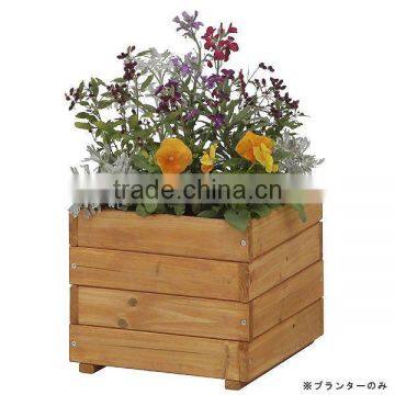 solid wooden flowerpot with