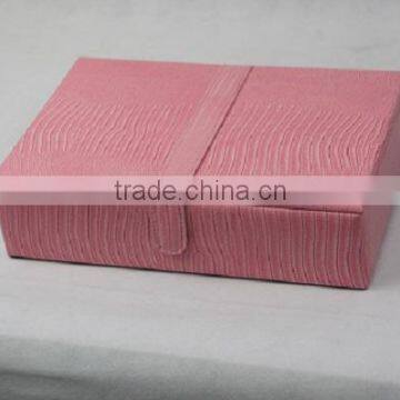 Pink Faux Leather Travel Jewelry Box Organizer Display Storage Case for Rings Earrings Necklace With Mirror photo-2