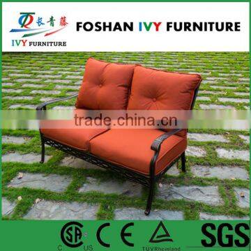 Patio outdoor aluminum casting garden sofa with cushion