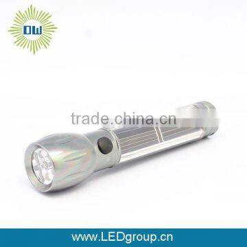 plastic solar charge led flashlight